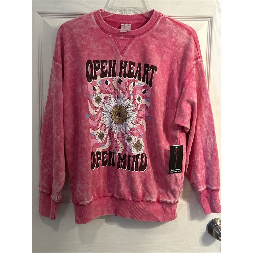 NOBO No Boundaries Open Heart Open Mind Pullover Light Weight Sweatshirt NWT